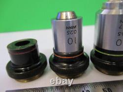 Lot 4 Ea Microscope Objective Lenses Olympus 4x 10x 40x 100x Optics #p8-b-07