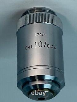 Lot Of 3 Leitz Lens Objective (oel 10/0.45 170/-) (pl Apo Oel 100/1.32 170/0.17)