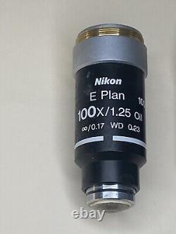 Lot Of 3 Nikon E Plan 100x 10x 4x Microscope Objectives