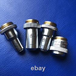 Lot Of 4 Leitz Wetzlar Microscope PHACO Contrast Objective Lens / Lenses