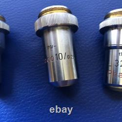 Lot Of 4 Leitz Wetzlar Microscope PHACO Contrast Objective Lens / Lenses