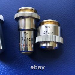 Lot Of 4 Leitz Wetzlar Microscope PHACO Contrast Objective Lens / Lenses