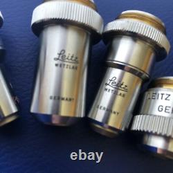 Lot Of 4 Leitz Wetzlar Microscope PHACO Contrast Objective Lens / Lenses