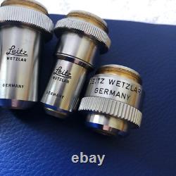 Lot Of 4 Leitz Wetzlar Microscope PHACO Contrast Objective Lens / Lenses
