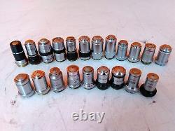 Lot of 21 Assorted 97X 100X Microscope Objectives AS-IS