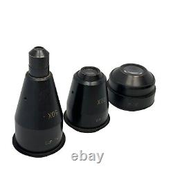 Lot of 3 Vintage Microscope Objective Lenses 50X 20X 10X Used