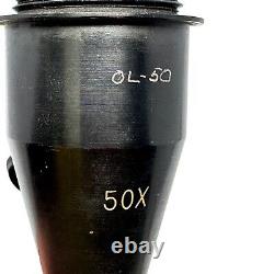 Lot of 3 Vintage Microscope Objective Lenses 50X 20X 10X Used