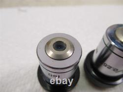 Lot of 4 Bausch & Lomb Microscope Objective Lenses A100x Oil 40x 10x & 4x 160mm