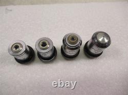Lot of 4 Bausch & Lomb Microscope Objective Lenses A100x Oil 40x 10x & 4x 160mm