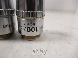 Lot of 4 Nikon E-Plan Microscope Objective Lenses 100x 40x 20x 10x Labophot 2