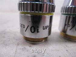 Lot of 4 Nikon E-Plan Microscope Objective Lenses 100x 40x 20x 10x Labophot 2