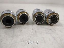 Lot of 4 Nikon E-Plan Microscope Objective Lenses 100x 40x 20x 10x Labophot 2