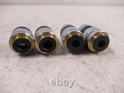 Lot of 4 Olympus Microscope Objective Lenses A100x A40x A10x and A4x For CH CHA
