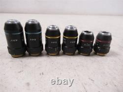 Lot of 6 K-A-V Microscope Objective Lenses 40x, 10x and 4x