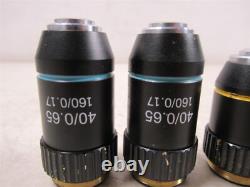 Lot of 6 K-A-V Microscope Objective Lenses 40x, 10x and 4x