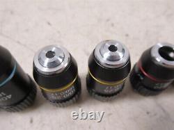 Lot of 6 K-A-V Microscope Objective Lenses 40x, 10x and 4x