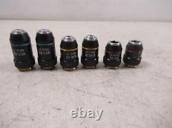 Lot of 6 K-A-V Microscope Objective Lenses 40x, 10x and 4x