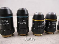 Lot of 6 K-A-V Microscope Objective Lenses 40x, 10x and 4x