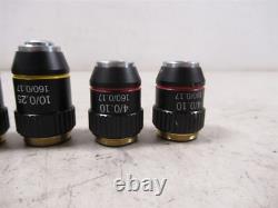 Lot of 6 K-A-V Microscope Objective Lenses 40x, 10x and 4x