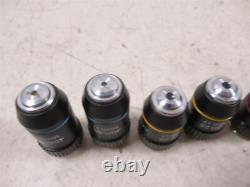 Lot of 6 K-A-V Microscope Objective Lenses 40x, 10x and 4x