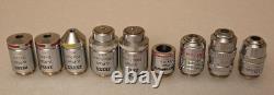 MICROSCOPE OBJECTIVES ZEISS, NIKON, OLYMPUS & other, Total 9