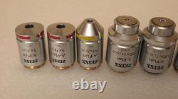 MICROSCOPE OBJECTIVES ZEISS, NIKON, OLYMPUS & other, Total 9