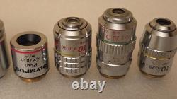 MICROSCOPE OBJECTIVES ZEISS, NIKON, OLYMPUS & other, Total 9