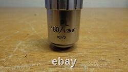 MICROSCOPE objective lens PL 100/1.25 OIL 160/0 Metallography Achromatic