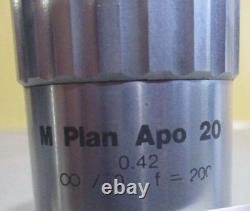 MITUTOYO 378-804-2 M Plan Apo 20 0.42 f=200 Microscope Objective Lens USED