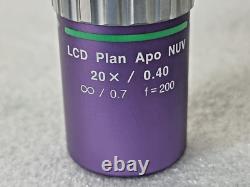 MITUTOYO LCD Plan Apo NUV 20X / 0.40? /0.7 f=200 Microscope Objective Lens