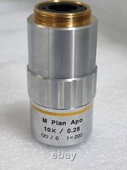MITUTOYO M Plan Apo 10 x /0.28? / 0 f=200 Microscope Objective Lens