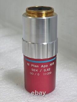 MITUTOYO M Plan Apo NIR 50 x /0.42? / 0 f=200 Microscope Objective Lens #1
