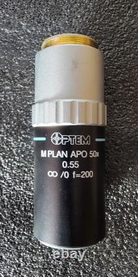 M PLAN APO 50X 0.55 F=200 Optem? Microscope Objective LWD Lens 28-21-50 0.61 µm