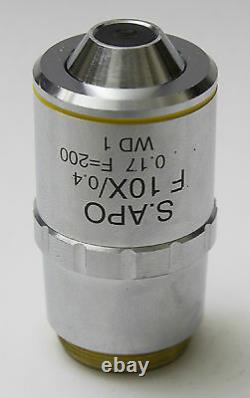 Meiji S APO F 10x 0.40 /0.17 f=200 Microscope Objective Lens Plan Planapo RMS