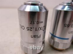 Micros Austria Set of 4 Microscope Objective Lenses 100x Plan Oil, 40x 10x 4x