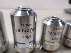 Micros Austria Set of 4 Microscope Objective Lenses 100x Plan Oil, 40x 10x 4x