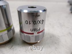 Micros Austria Set of 4 Microscope Objective Lenses 100x Plan Oil, 40x 10x 4x
