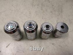 Micros Austria Set of 4 Microscope Objective Lenses 100x Plan Oil, 40x 10x 4x