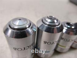 Micros Austria Set of 4 Microscope Objective Lenses 100x Plan Oil, 40x 10x 4x
