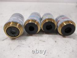 Micros Austria Set of 4 Microscope Objective Lenses 100x Plan Oil, 40x 10x 4x