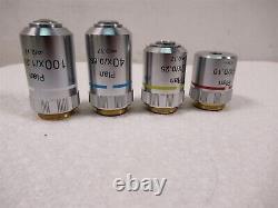 Micros Microscope Plan Objective Lenses Set of 4 100x 40x 10x 4x