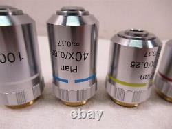 Micros Microscope Plan Objective Lenses Set of 4 100x 40x 10x 4x