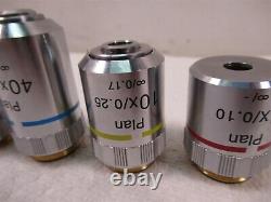 Micros Microscope Plan Objective Lenses Set of 4 100x 40x 10x 4x
