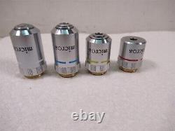 Micros Microscope Plan Objective Lenses Set of 4 100x 40x 10x 4x