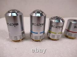 Micros Microscope Plan Objective Lenses Set of 4 100x 40x 10x 4x
