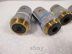 Micros Microscope Plan Objective Lenses Set of 4 100x 40x 10x 4x