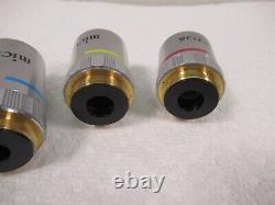 Micros Microscope Plan Objective Lenses Set of 4 100x 40x 10x 4x