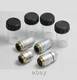 Microscope Objective Lens PLAN DIN 4X 10X 20X 40X 60X 100X RMS Thread CNSCOPE