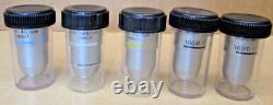 Microscope Objective Lens Plan 10 Plan 40 Plan 60 Plan 100 Lot of 5 Pcs 1271OMF