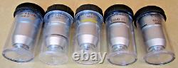 Microscope Objective Lens Plan 10 Plan 40 Plan 60 Plan 100 Lot of 5 Pcs 1271OMF
